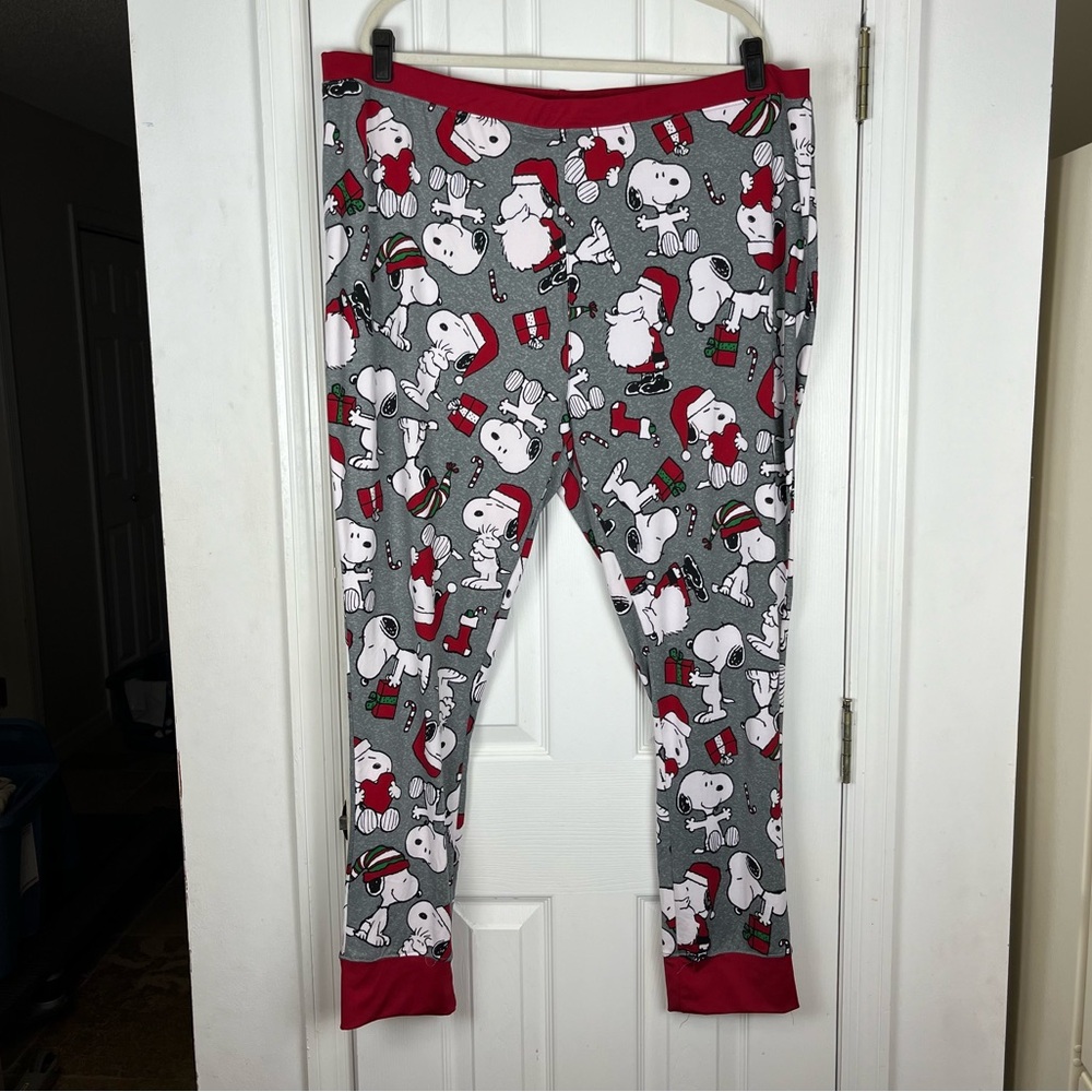 Munki Munki Peanuts Christmas Holiday Snoopy Sleepwear Pajama Pants
